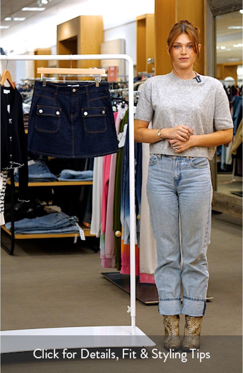 Avery Cargo Denim Miniskirt, sales video thumbnail