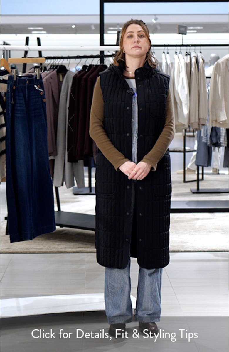 Makana Down Long Vest with Hood, sales video thumbnail