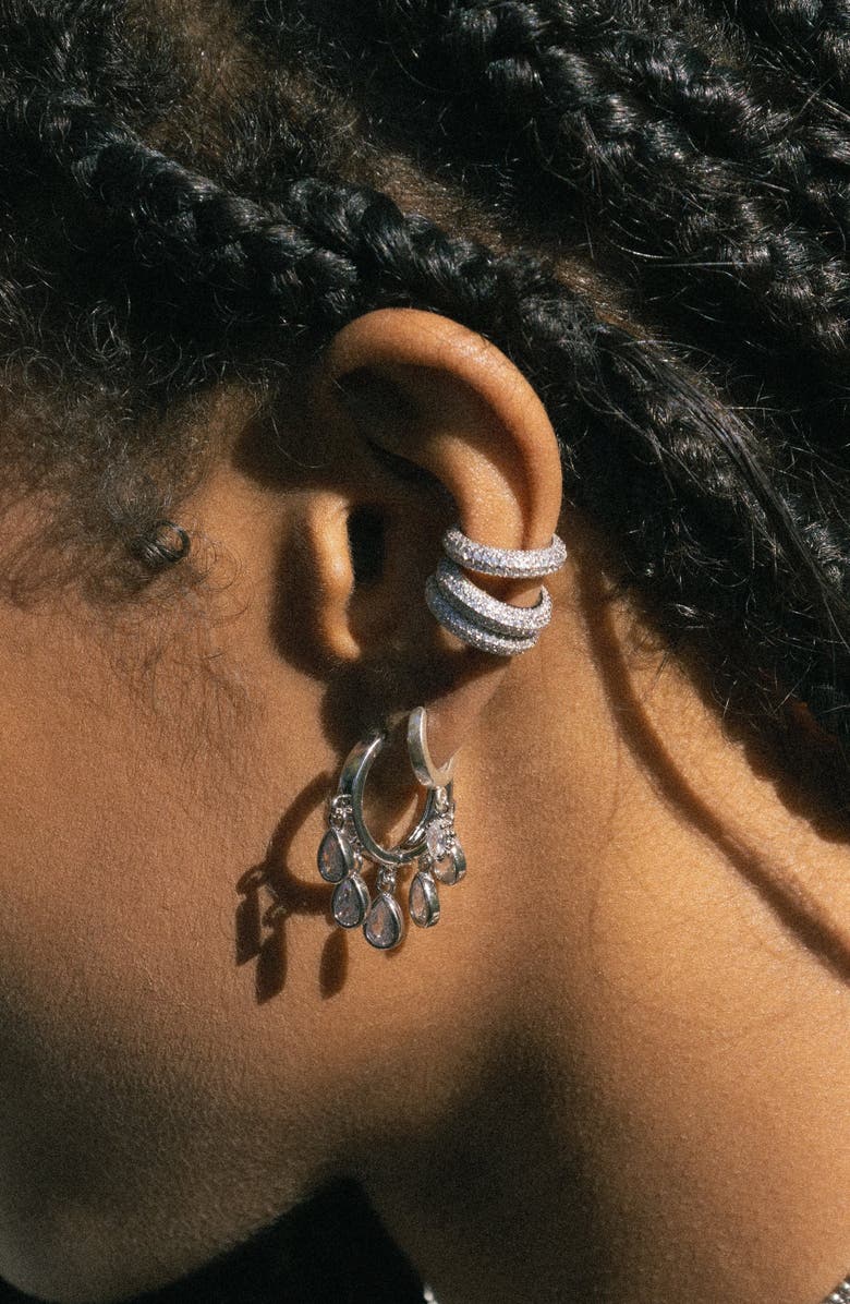 Child of Wild Eloise Chandelier Huggie Hoop Earrings, Alternate, color, Silver