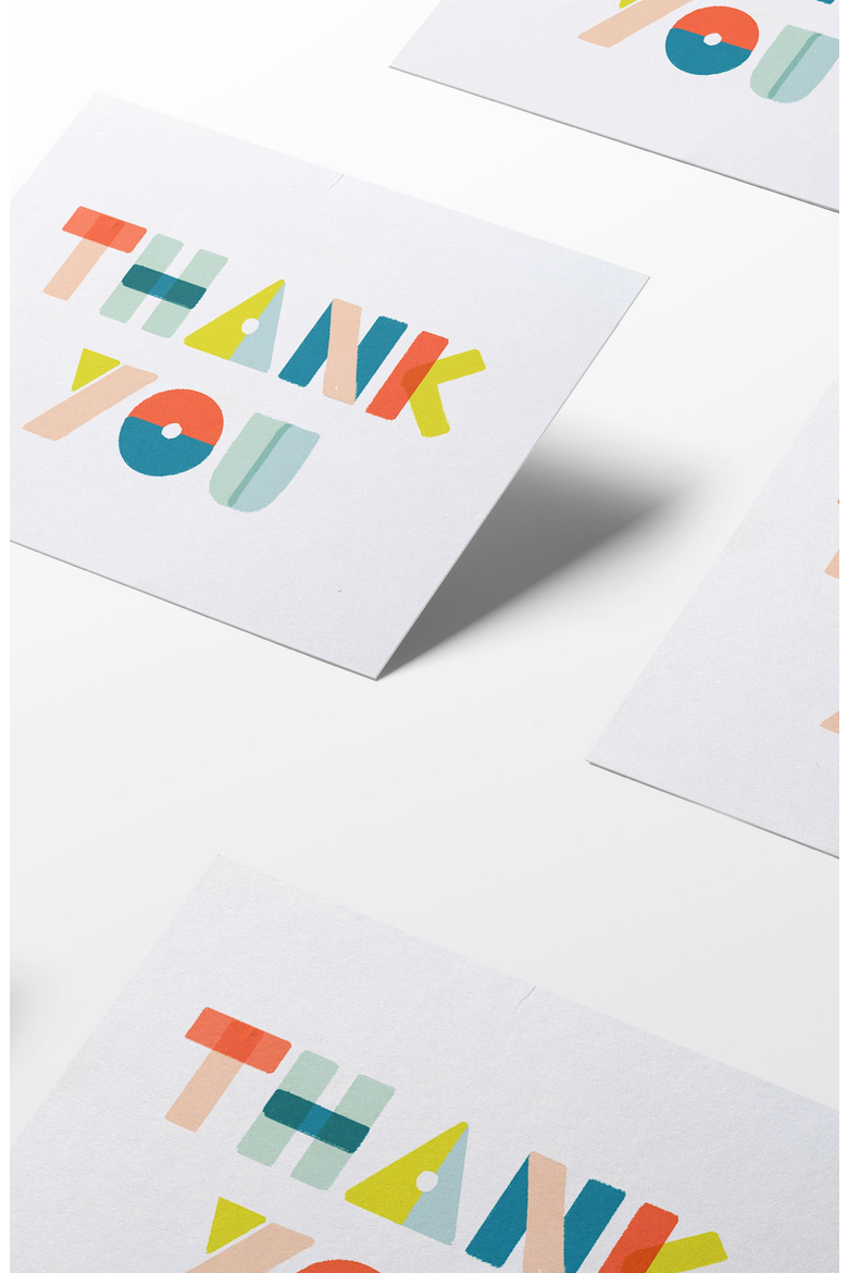 Thank You Shapes Boxed Set of 8 Cards, Alternate, color, Thank You Shapes
