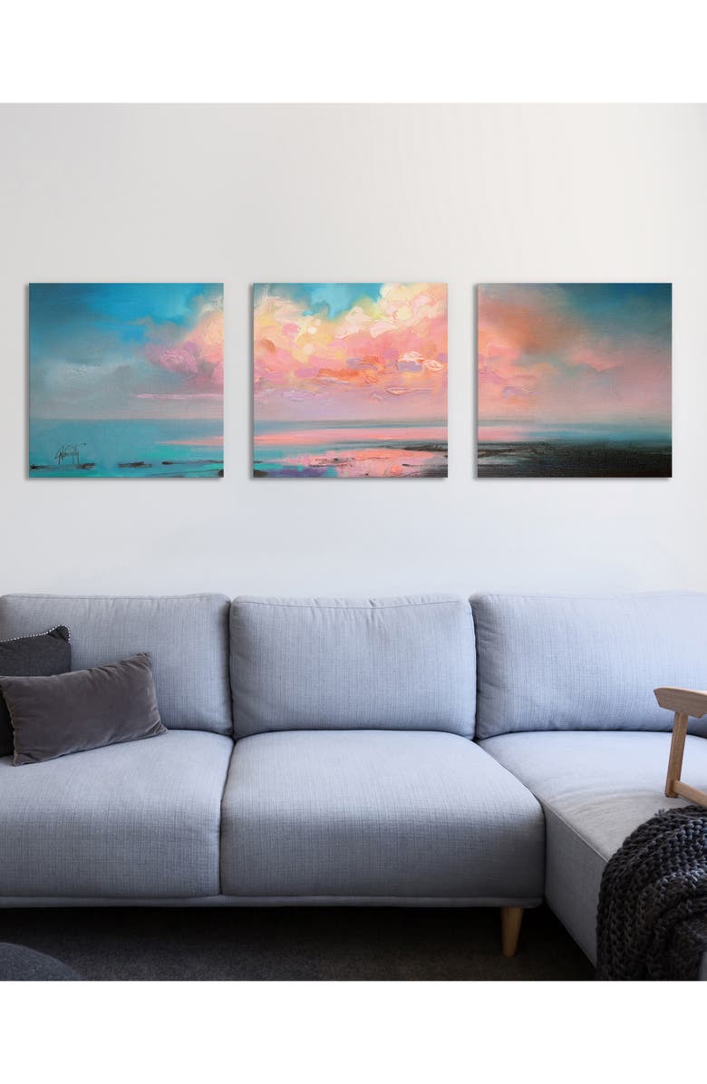 iCanvas Atlantic Cumulus Giclée Print Canvas Triptych, Alternate, color,