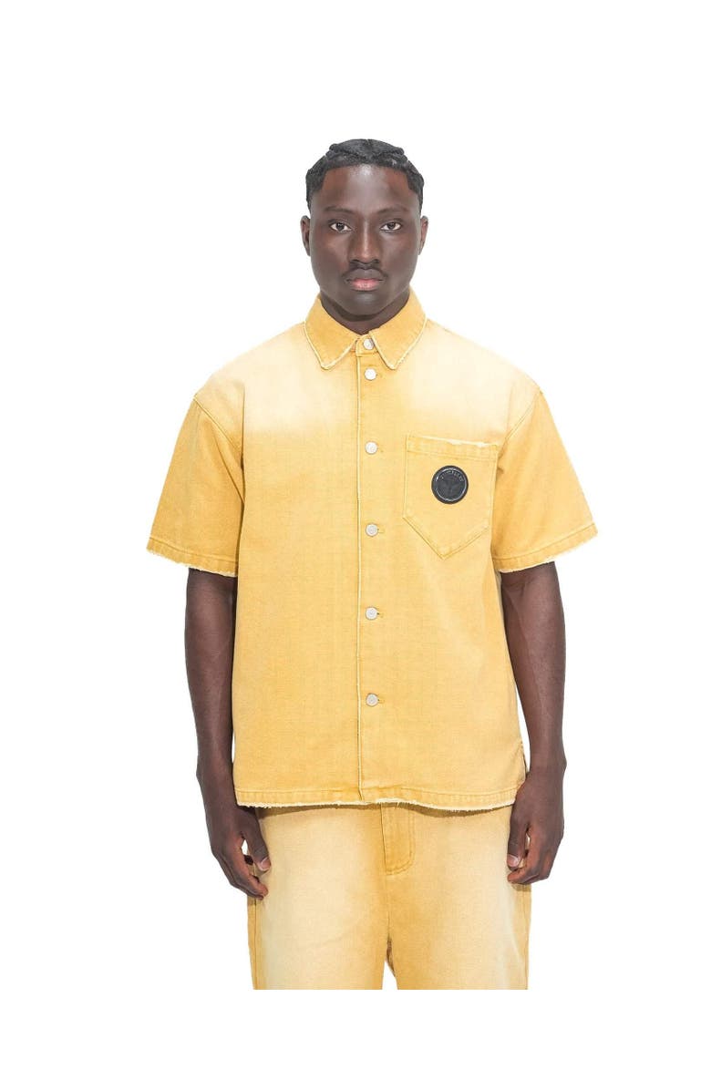 SAINT PERRY Worn Bull Denim Shirt, Alternate, color, Beige