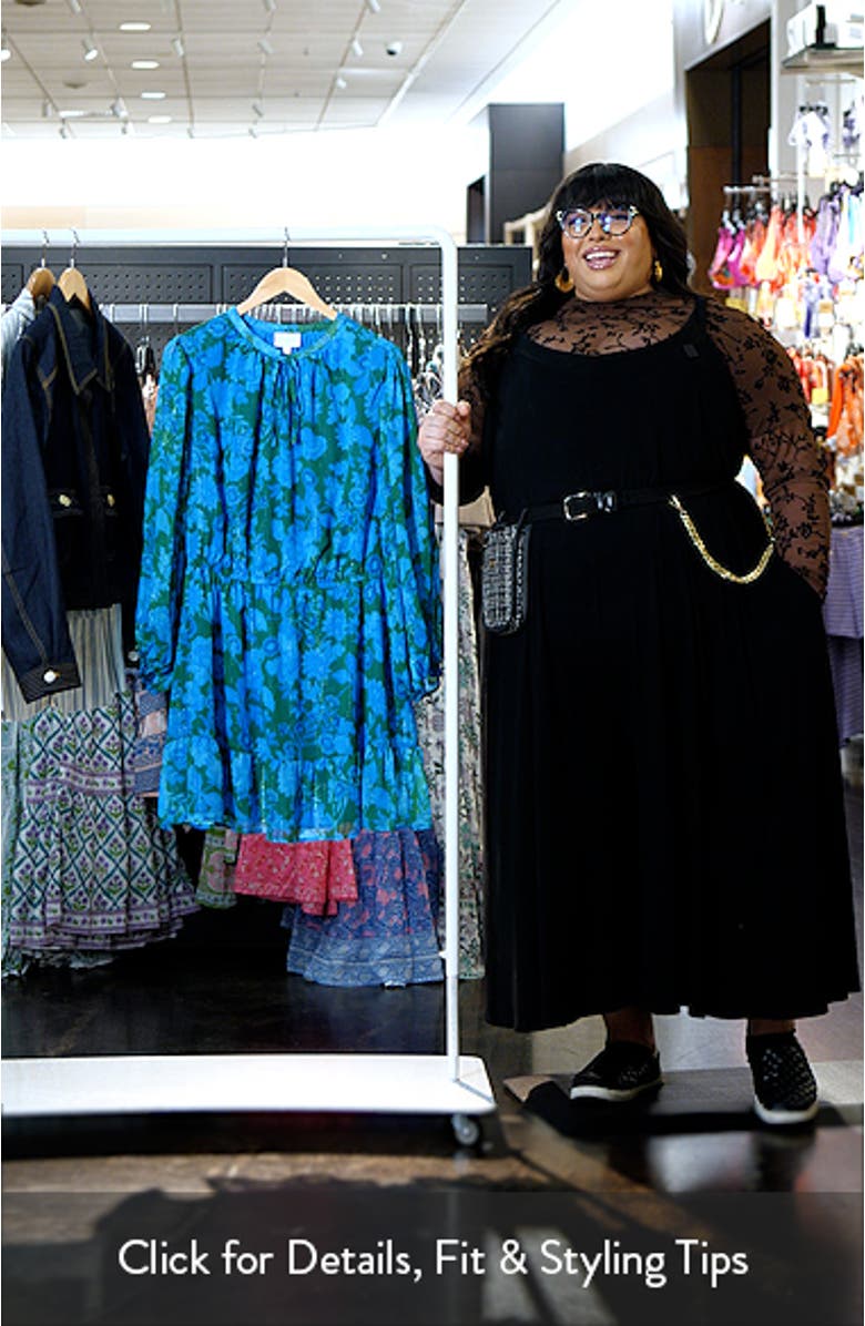 Amren Floral Long Sleeve Metallic Georgette Minidress, sales video thumbnail