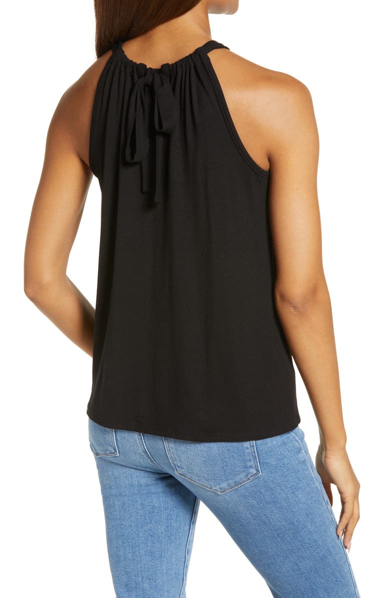 Loveappella Halter Neck Tank, Alternate, color, Black