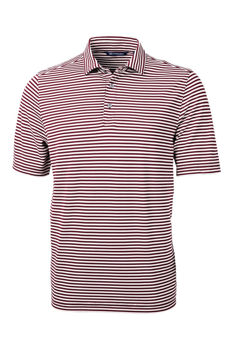 Virtue Piqué Stripe Recycled Blend Polo, Alternate, color, BORDEAUX