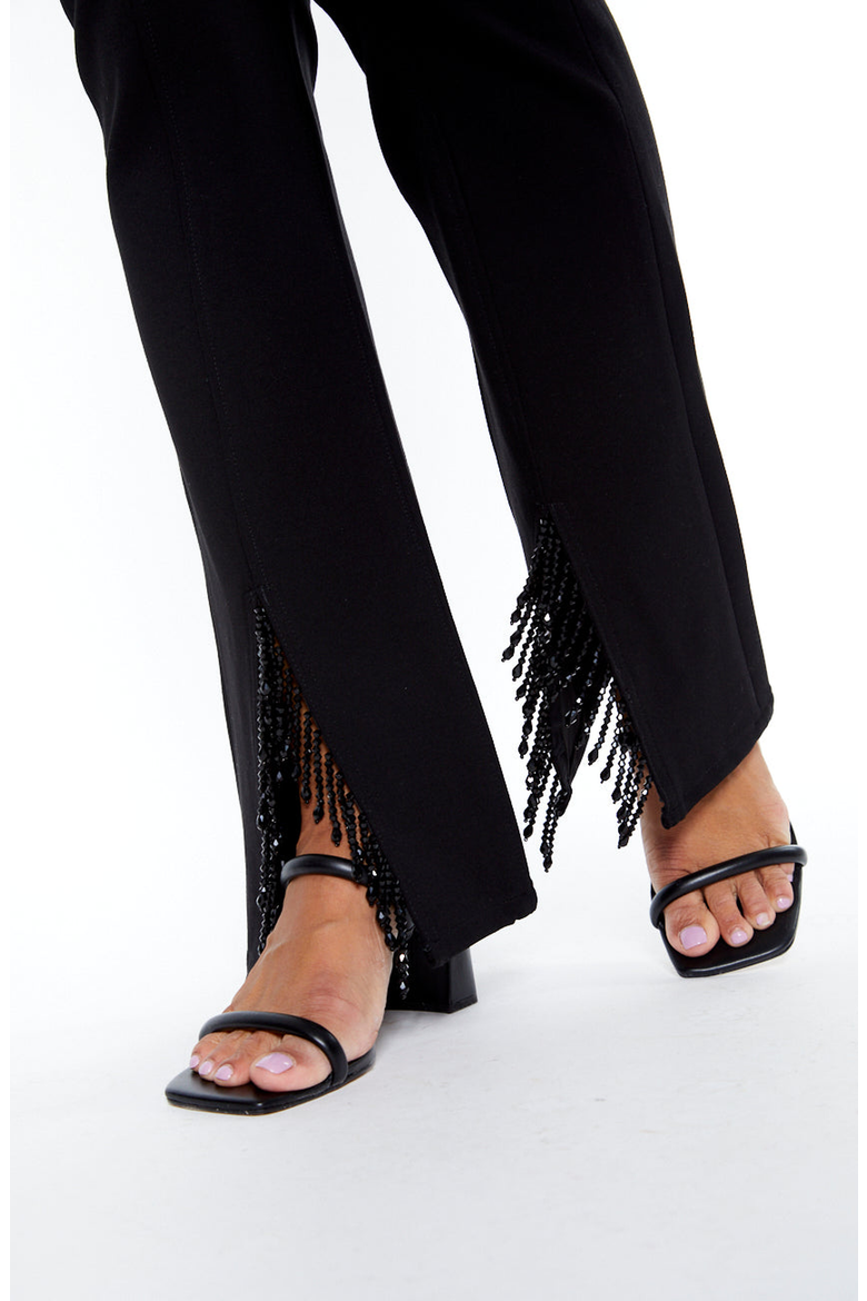 Ooh La La Ponte Bootcut Pants with Beading, Alternate, color, Black