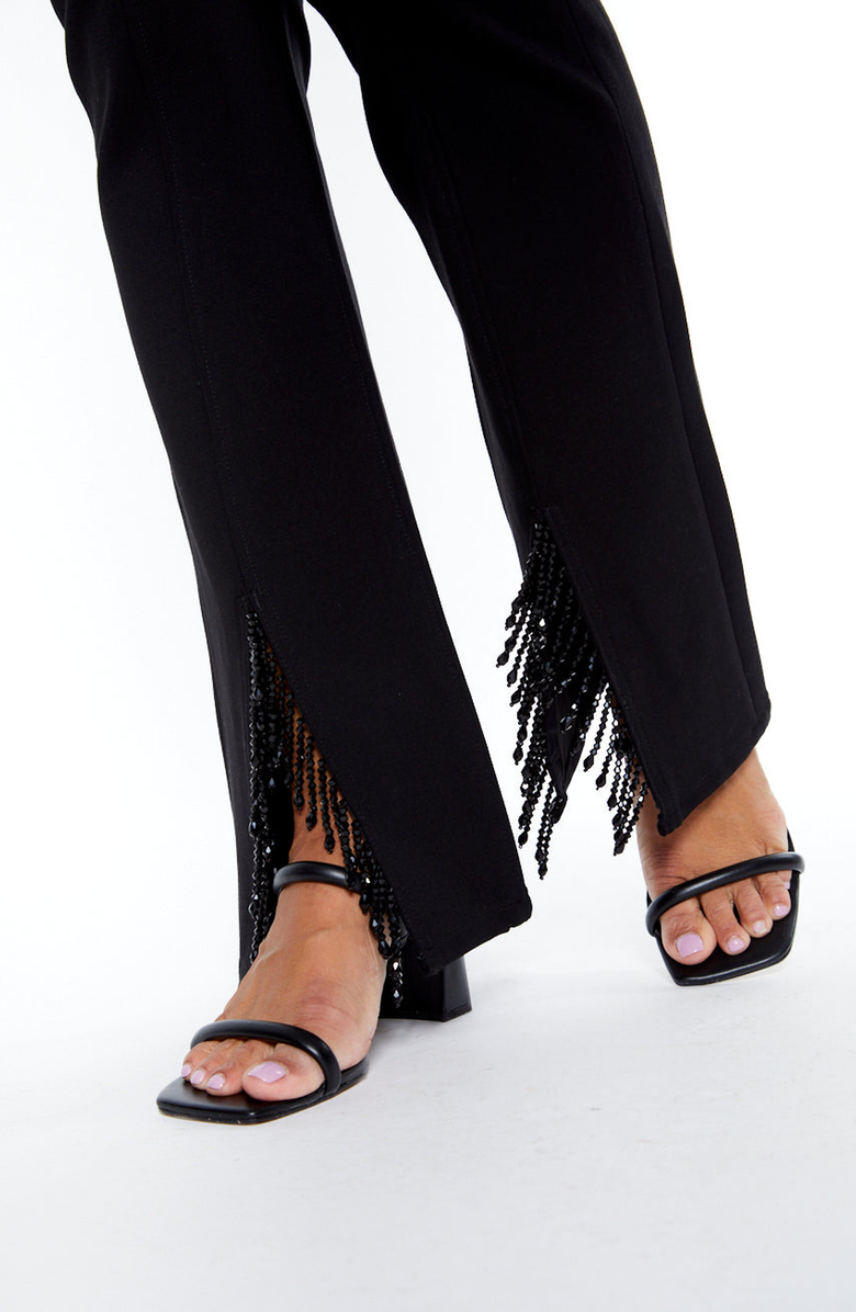 BLUE REVIVAL Ooh La La Ponte Bootcut Pants with Beading, Alternate, color, Black