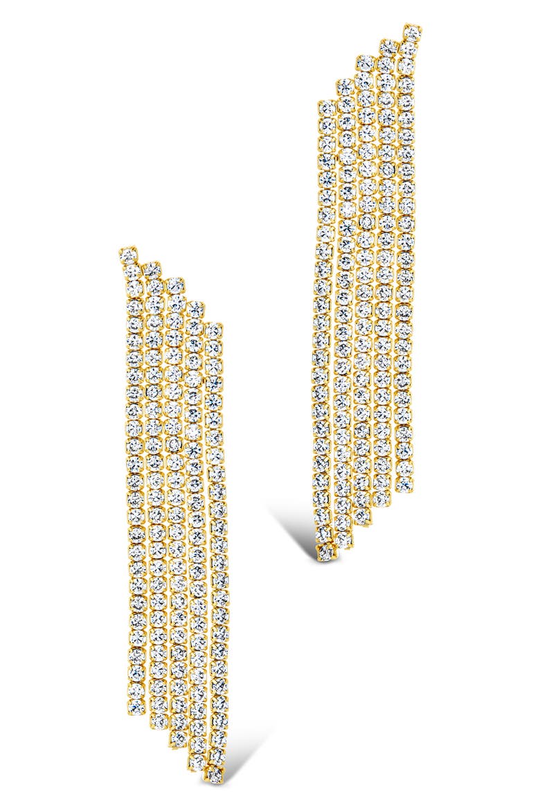 Clara Cubic Zirconia Chandelier Earrings, Alternate, color, GOLD