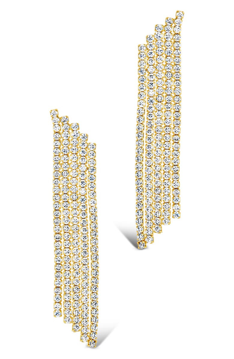 Sterling Forever Clara Cubic Zirconia Chandelier Earrings, Alternate, color, Gold