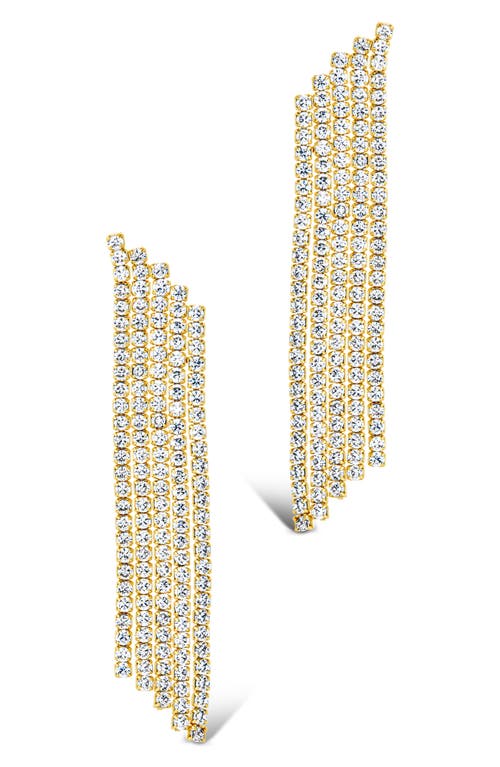 Sterling Forever Clara Cubic Zirconia Chandelier Earrings In Gold
