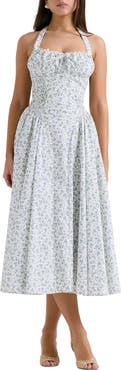 HOUSE OF CB Adabella Floral Pleated Halter Sundress