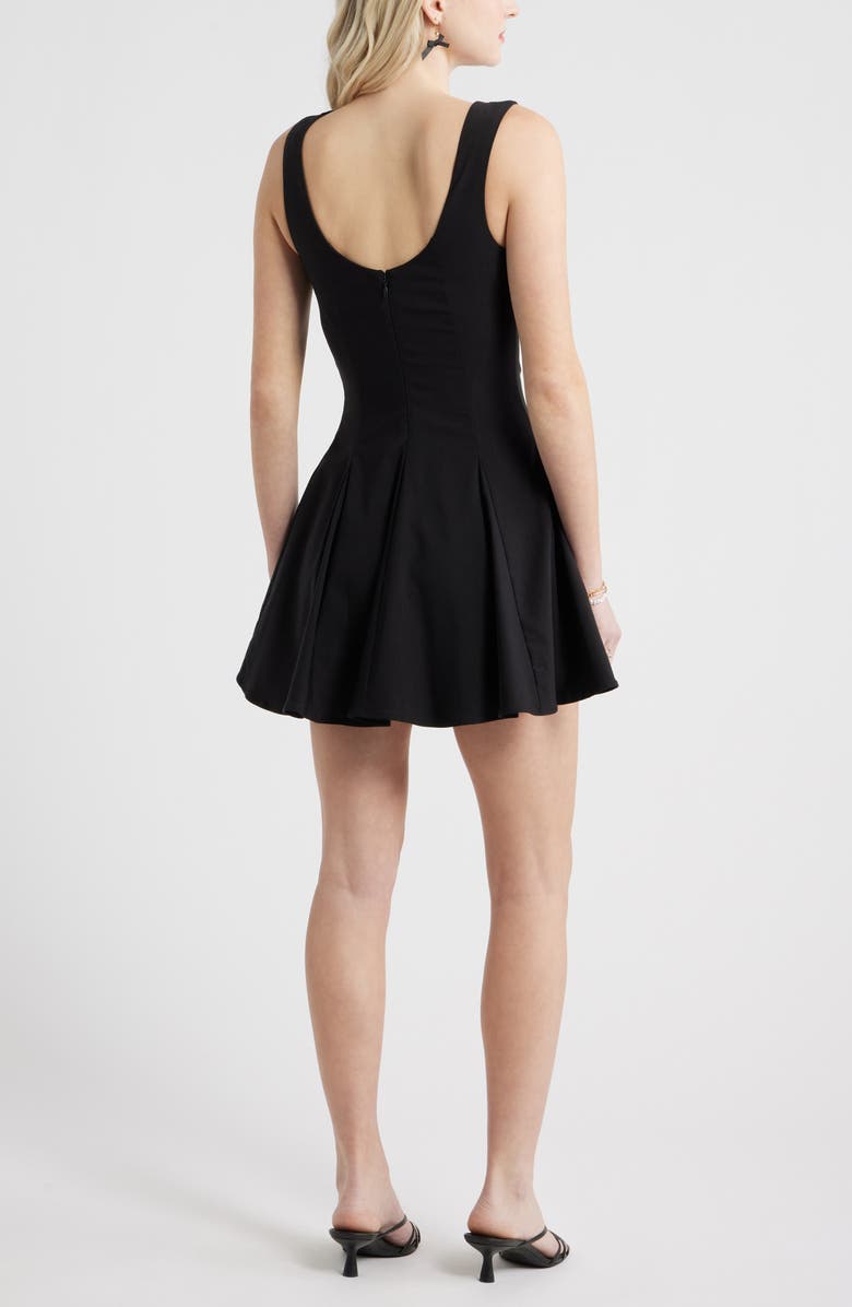 BP. Bateau Neck Fit & Flare Minidress, Alternate, color, Black