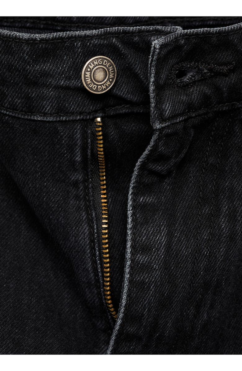 MANGO Bob Long Straight Leg Jeans, Alternate, color, Black Denim