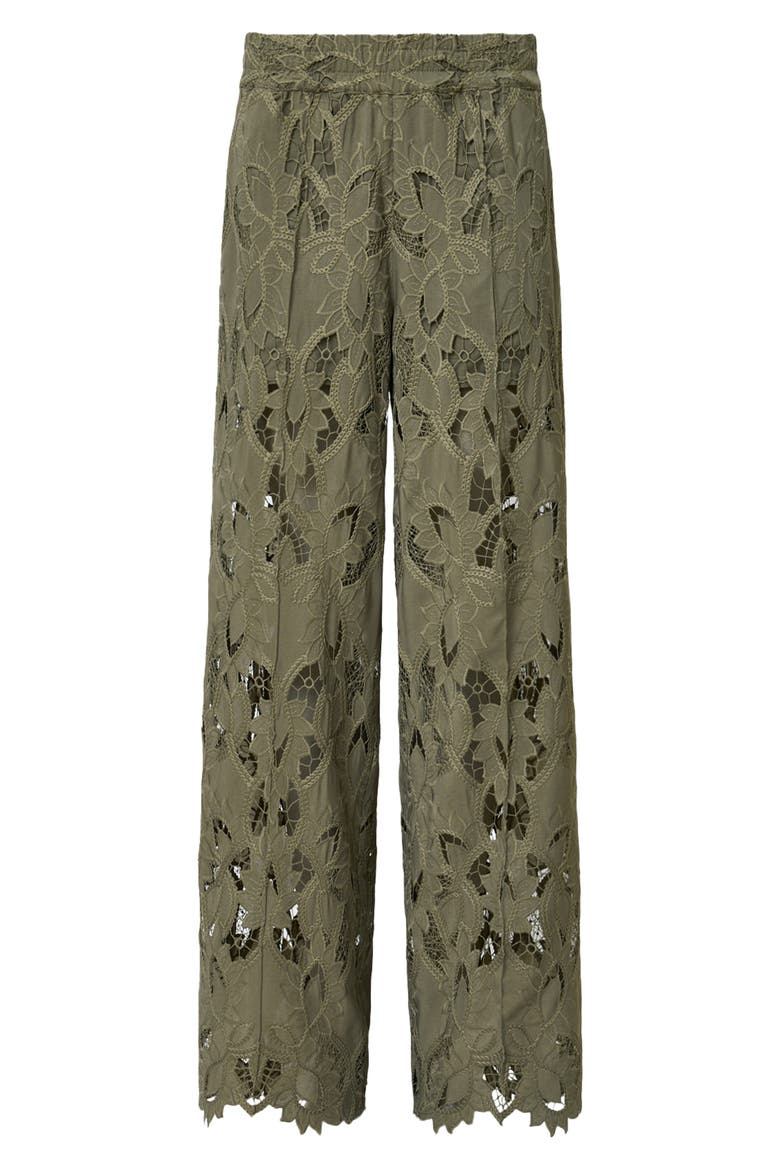 Charli Embroidered Wide Leg Pants, Alternate, color, MERMAID GREEN