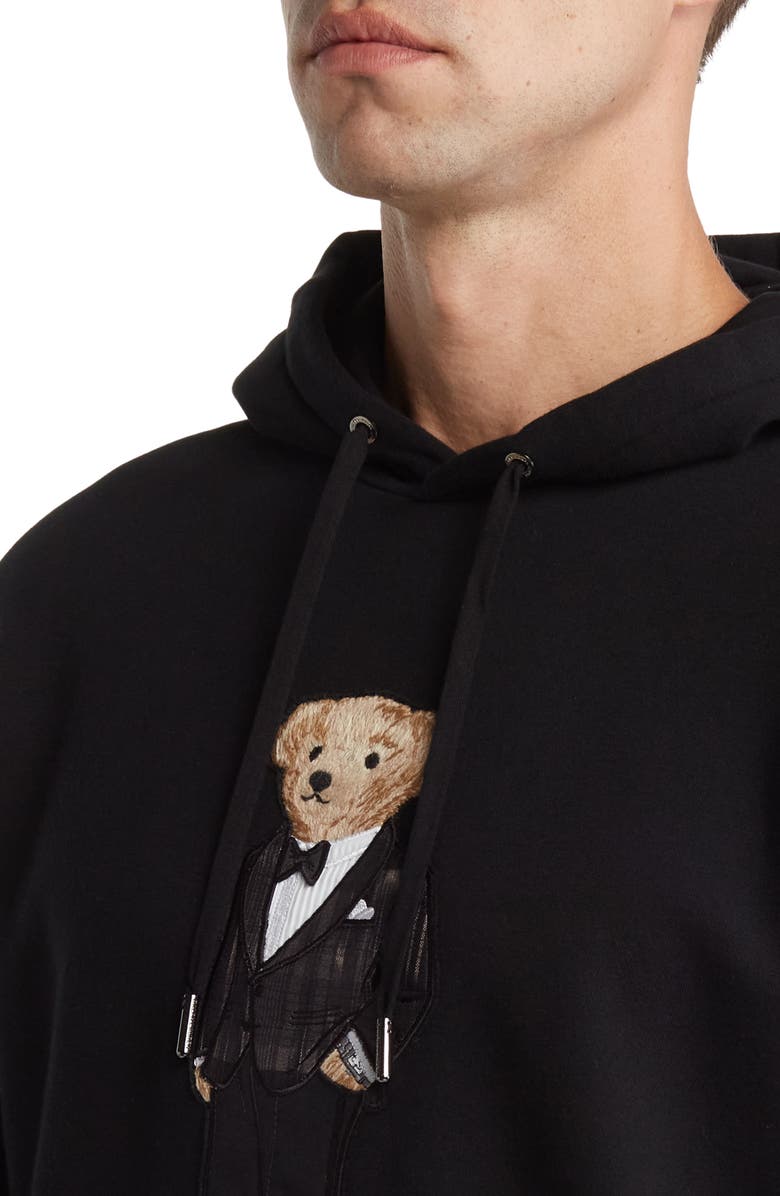 Ralph Lauren Purple Label Bear Patch Hoodie, Alternate, color,