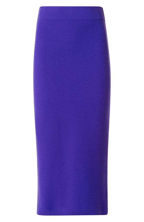 Akris Punto Stretch Virgin Wool & Cashmere Rib Knit Tube Skirt In Purple