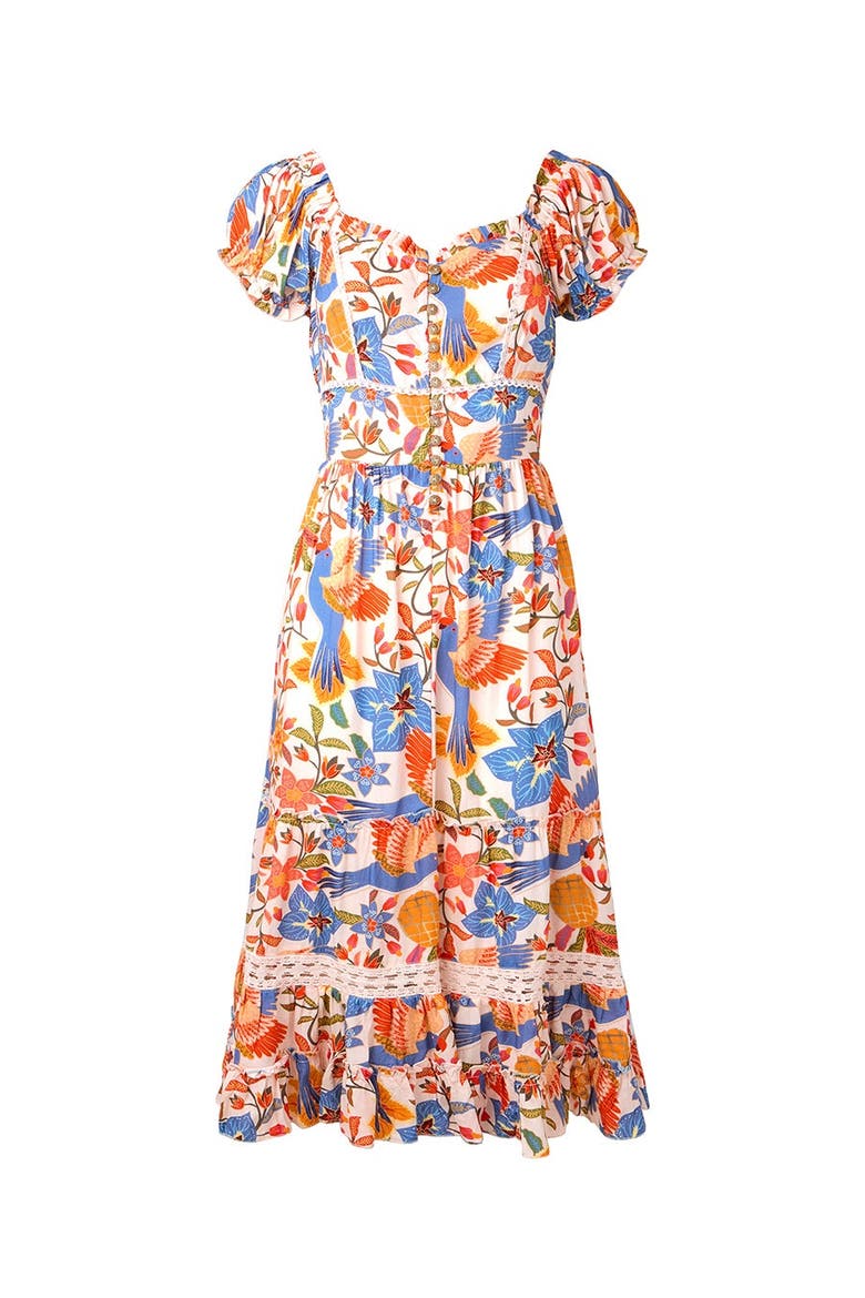 Sweetheart Midi Dress, Alternate, color, PEACH ABSTRACT FLORAL