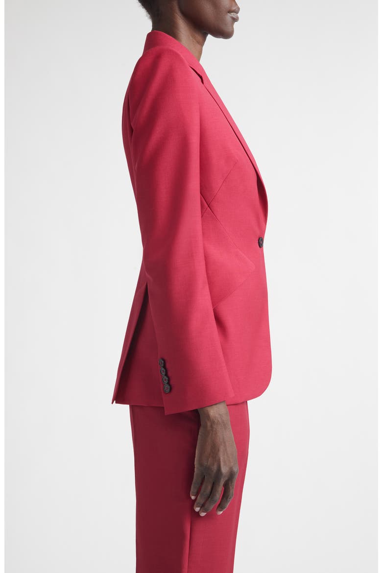 Single Breasted Wool & Mohair Jacket, Alternate, color, RASPBERRY