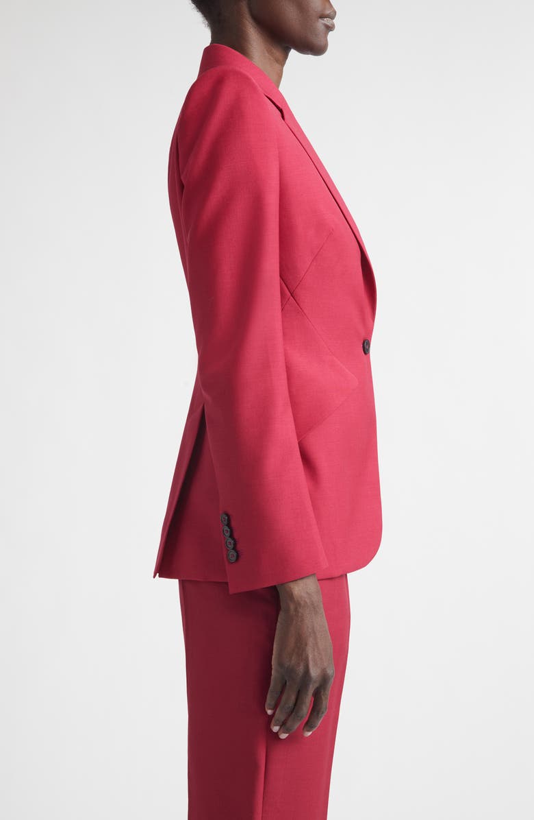 McQueen Single Breasted Wool & Mohair Jacket, Alternate, color, Raspberry