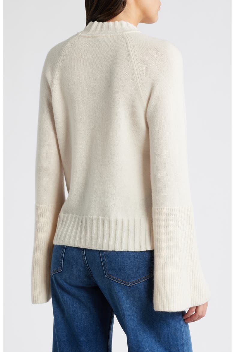 Laurel Recycled Cashmere & Cashmere Bell Sleeve Sweater, Alternate, color, IVORY