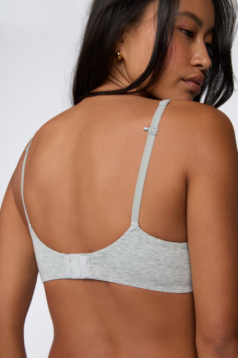 Cloud Cotton T-Shirt Bra, Alternate, color, Heather Grey