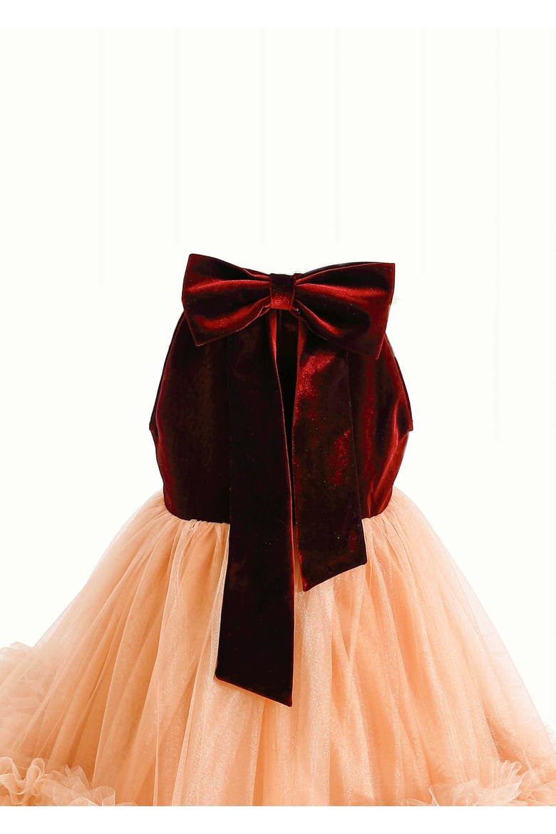 Tulle Pom-Pom Dress, Alternate, color, Red