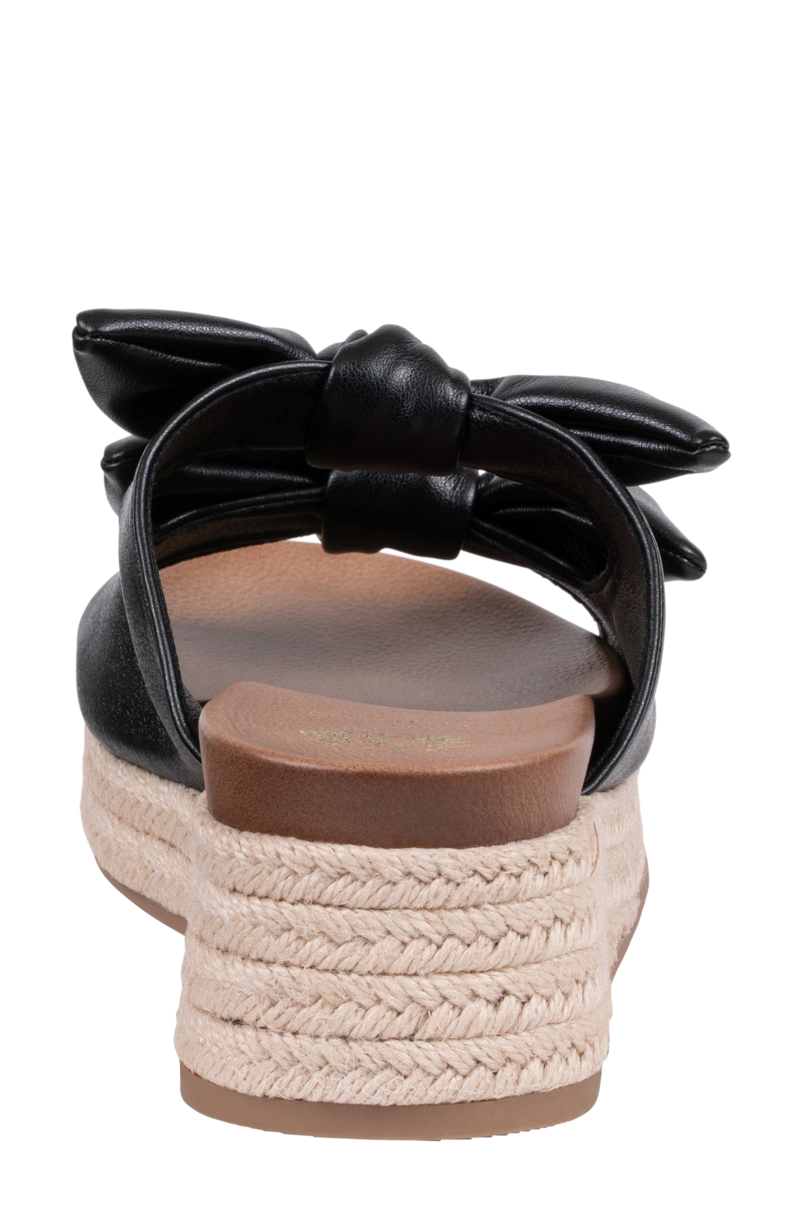 GOOD CHOICE NEW YORK Cosmos Bow Espadrille Wedge Sandal, Alternate, color, Black
