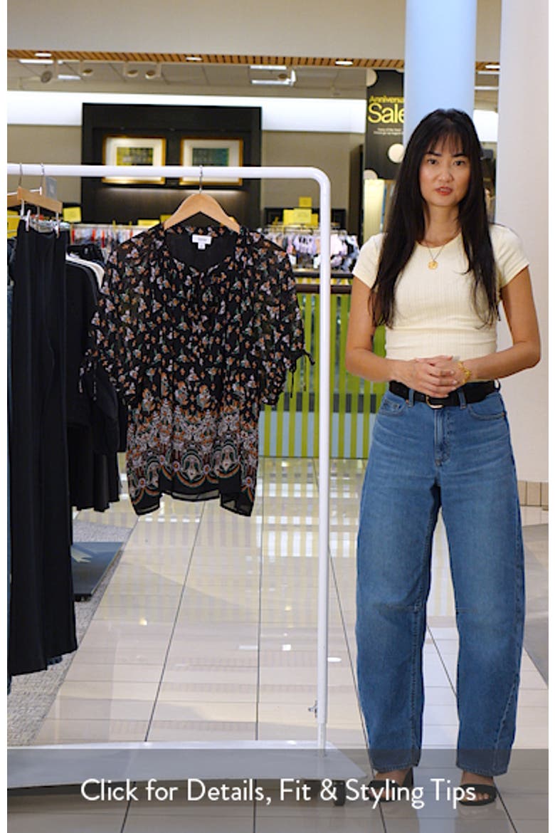 Tie Neck Puffed Raglan Sleeve Top video