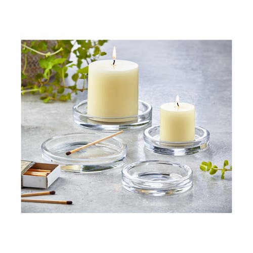 Tag Radiance Small Glass Pillar Candle Holders Set Clear Decor In Transparent