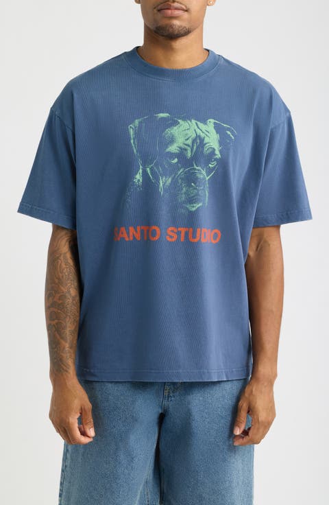 Cynical Stare Dog Graphic T-Shirt