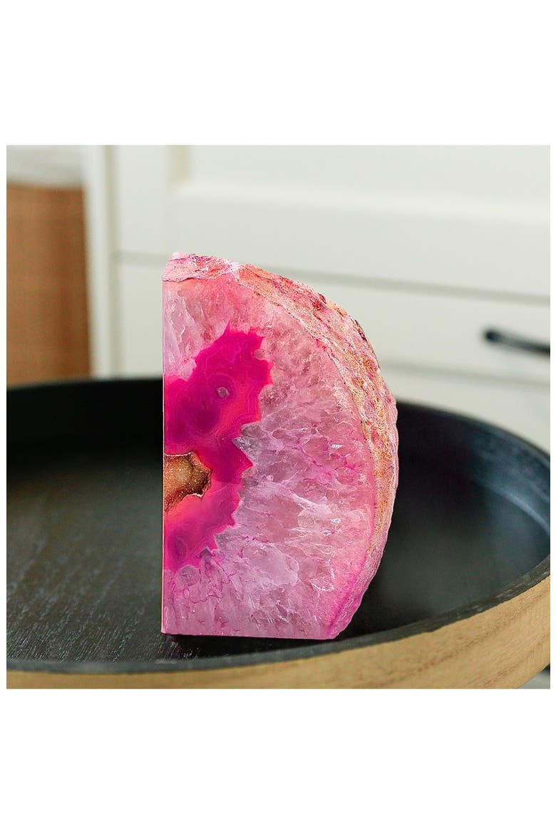 Large Agate Bookend, Alternate, color, PINK