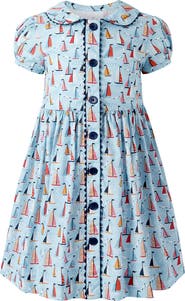 Rachel Riley Sailboat Button Front Dress