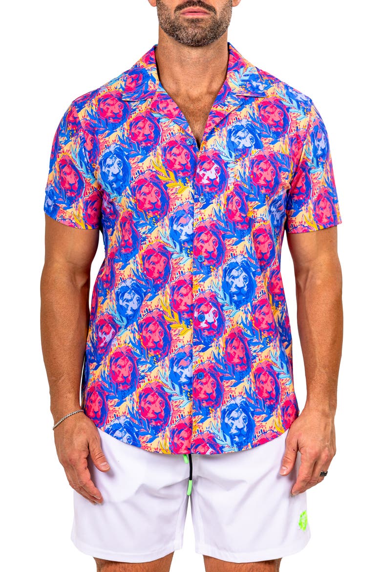 Marthy Red Camp Shirt, Main, color, BLUE