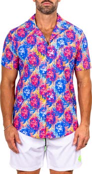 Maceoo Marthy Red Camp Shirt