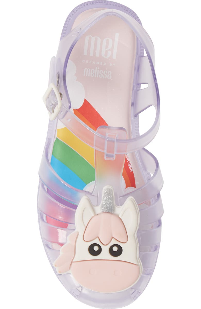 Mel by Melissa Possession Unicorn Glitter Sandal, Alternate, color,