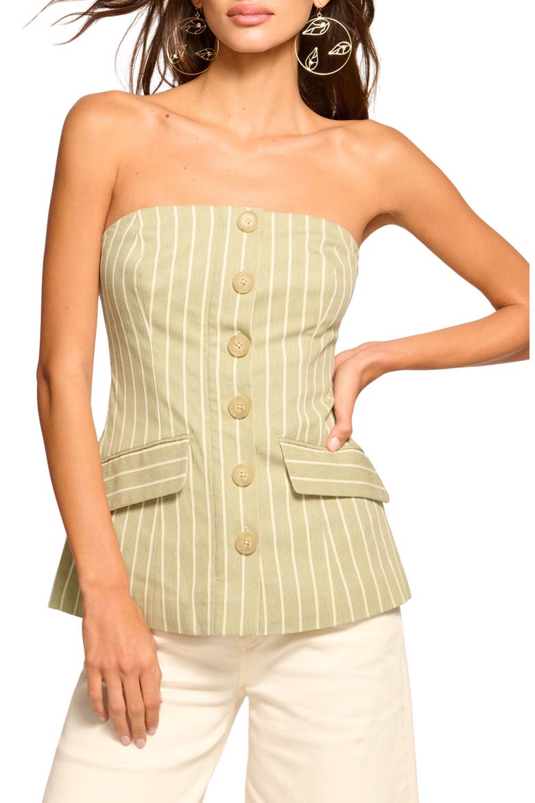 Tiffany Stripe Strapless Vest, Main, color, MINT CANVAS