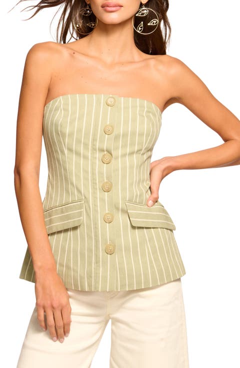 Tiffany Stripe Strapless Vest