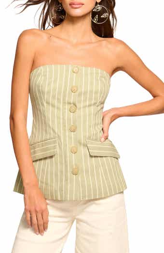 Ramy Brook Tiffany Stripe Strapless Vest