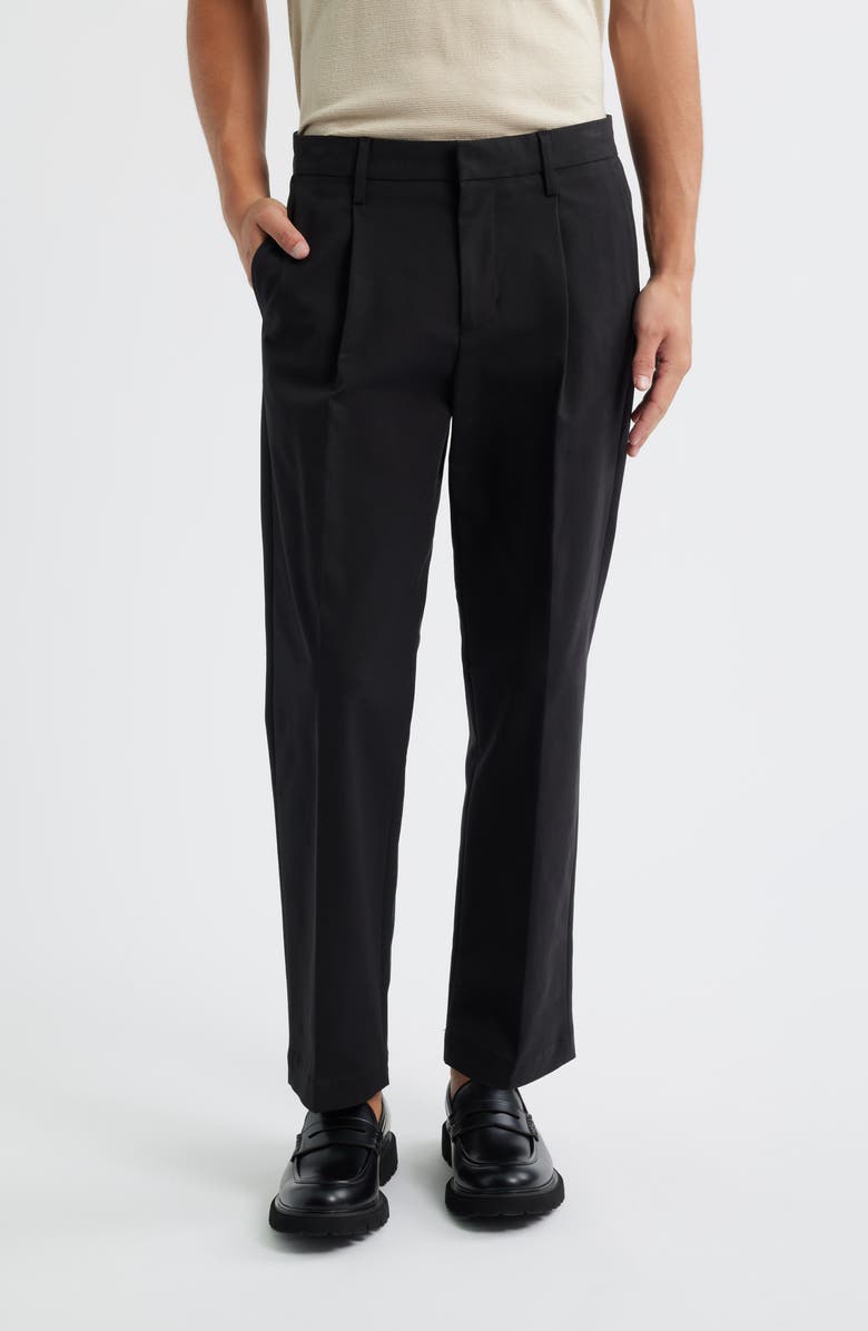Open Edit Straight Leg Pants, Main, color, Black Caviar