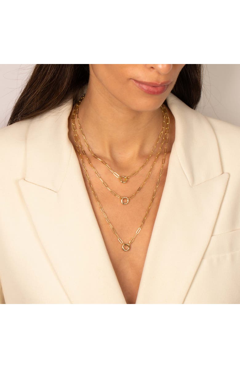 BY ADINA EDEN Paperclip Clicker Toggle Link Necklace, Alternate, color, Gold - 16 Inch