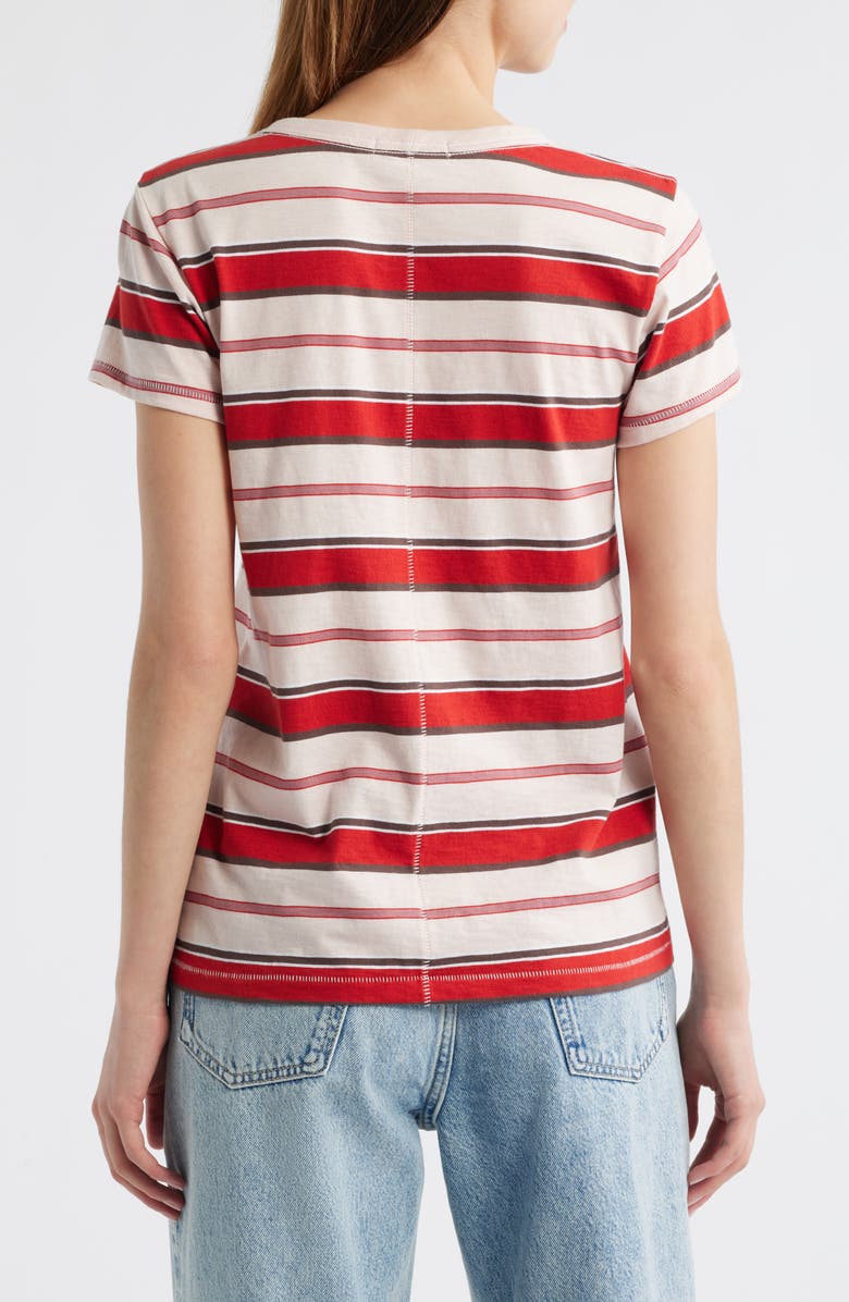 rag & bone The Slub Stripe T-Shirt, Alternate, color, Pnkmt