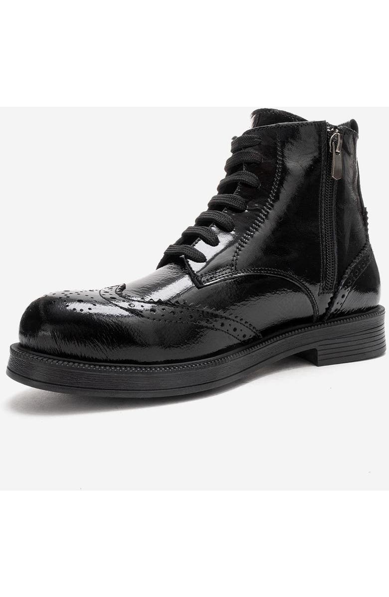 Forever & Always Shoes Nelvy Leather Boot, Alternate, color, Black Patent