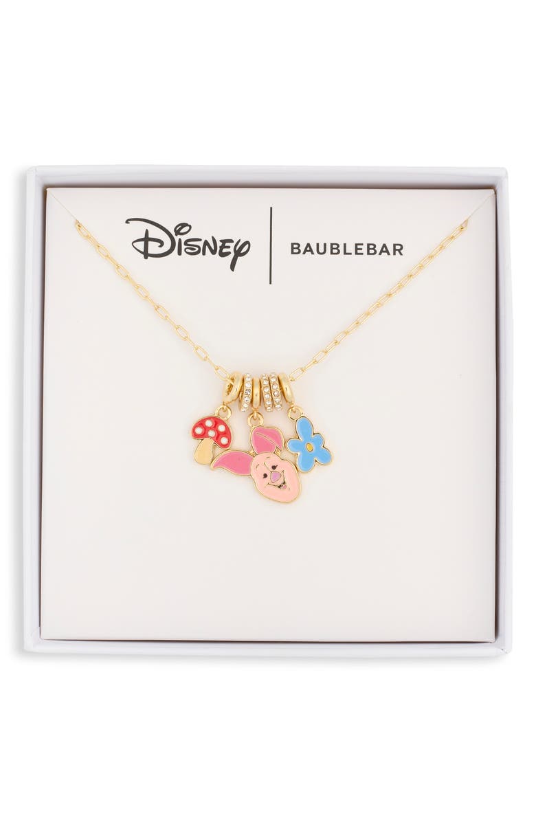 BaubleBar x Disney<sup>®</sup> Piglet Spring Charm Necklace, Main, color, 