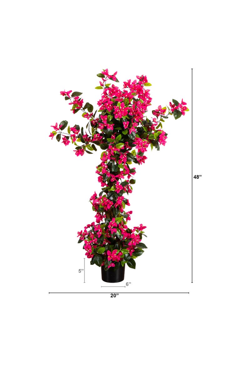 4-ft UV Resistant Artificial Spiral Bougainvillea Tree, Alternate, color, Pink