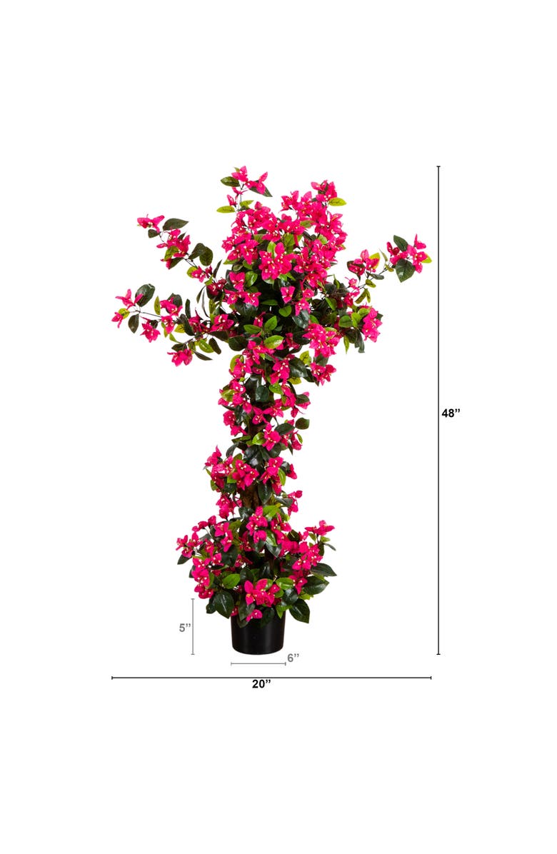 NEARLY NATURAL 4-ft UV Resistant Artificial Spiral Bougainvillea Tree, Alternate, color, Pink