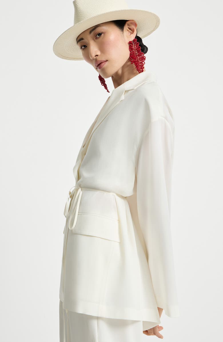 Brunello Cucinelli Sablé crêpe blazer, Alternate, color, White