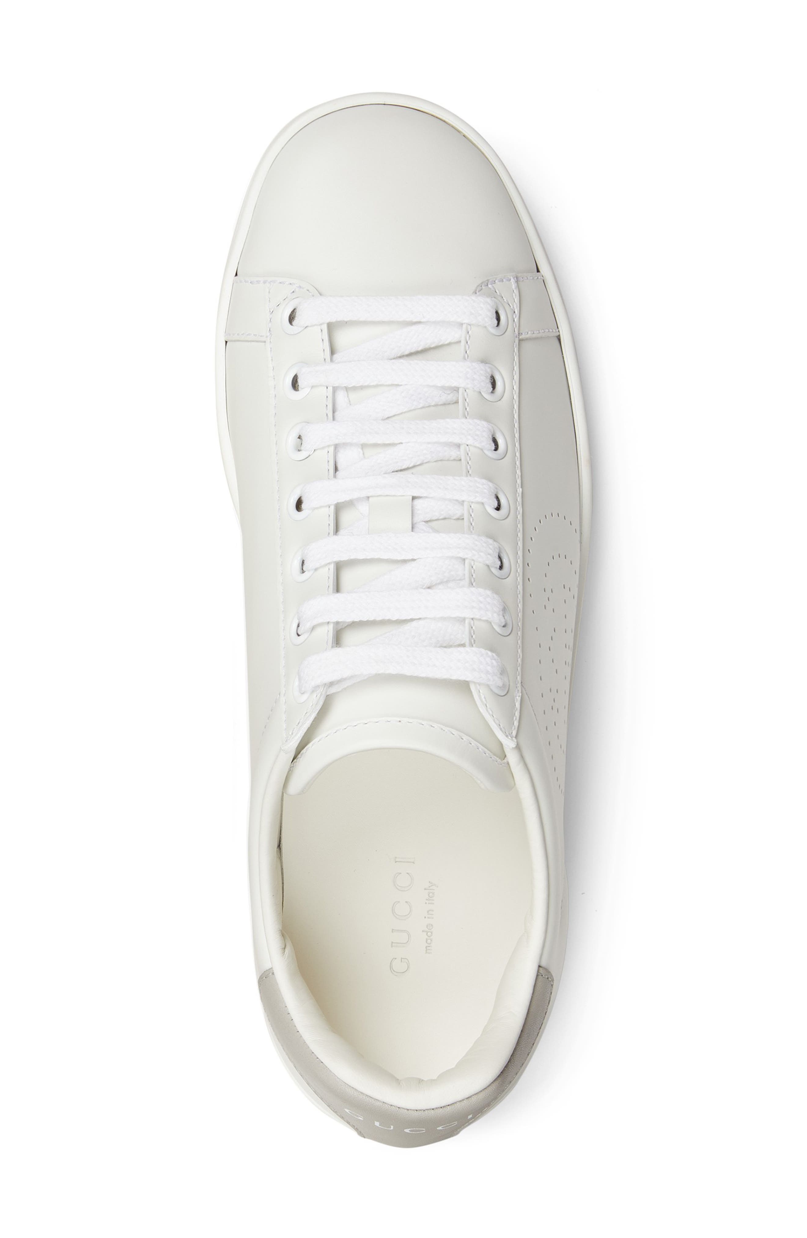 Gucci New Ace Perforated Logo Sneaker, Alternate, color, 