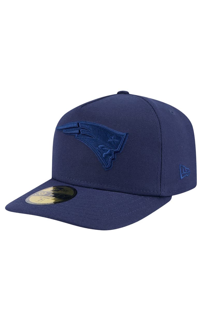 New Era Men's New Era Navy New England Patriots Color Pack A-Frame 59FIFTY Fitted Hat, Alternate, color, 