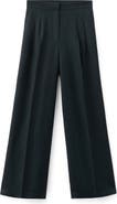 MANGO Straight Fit Linen Blend Pants