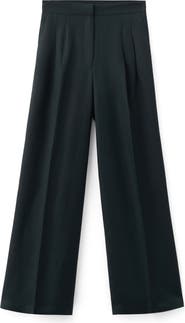 MANGO Straight Fit Linen Blend Pants